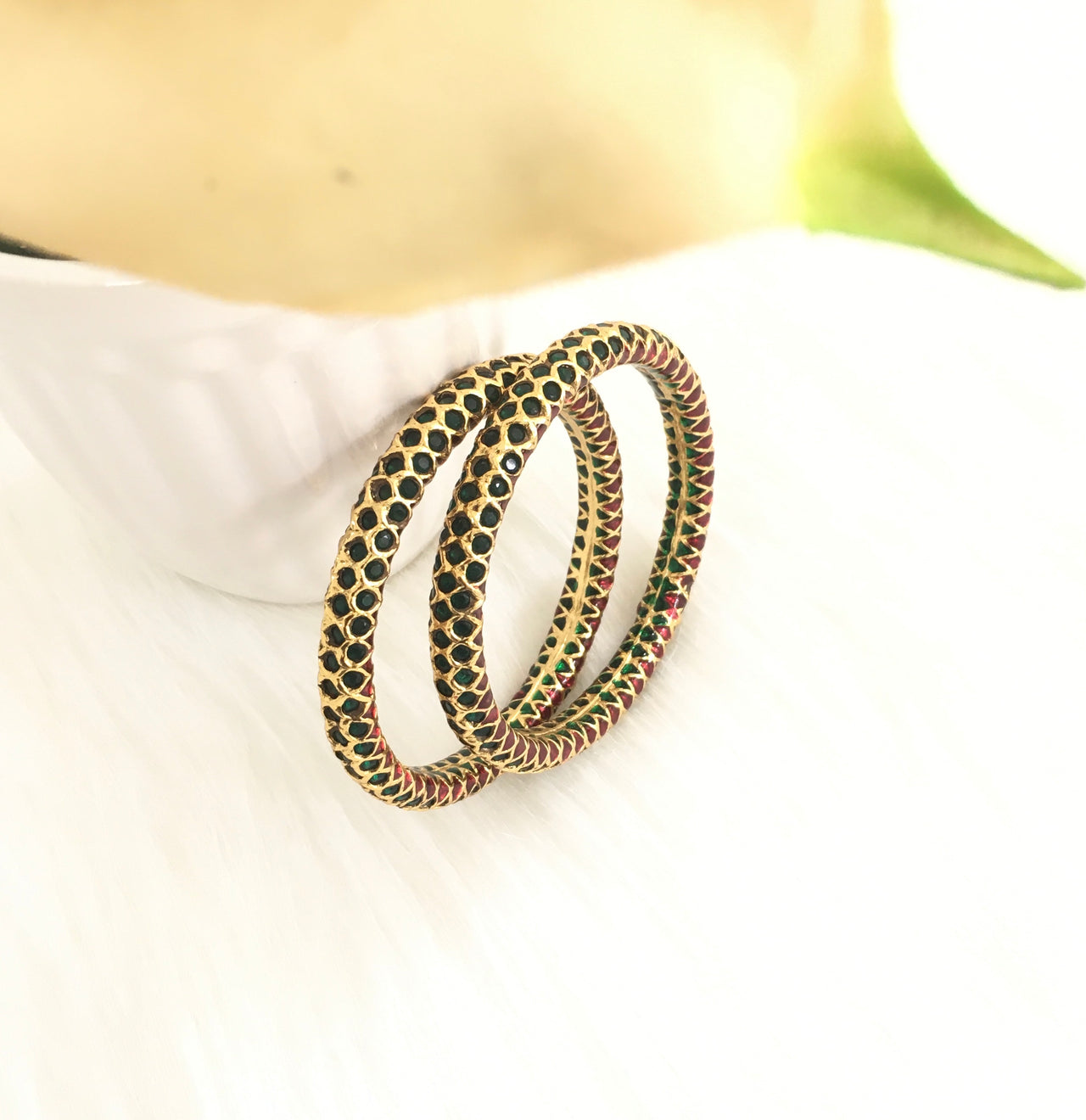 Emerald Bangles Zayn Luxury Jewellery