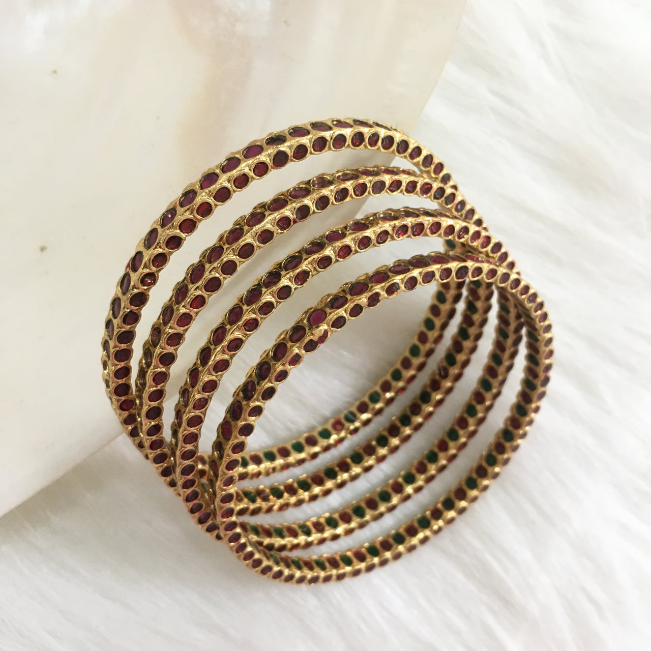 Gold Ruby Bangles Zayn Luxury Jewellery