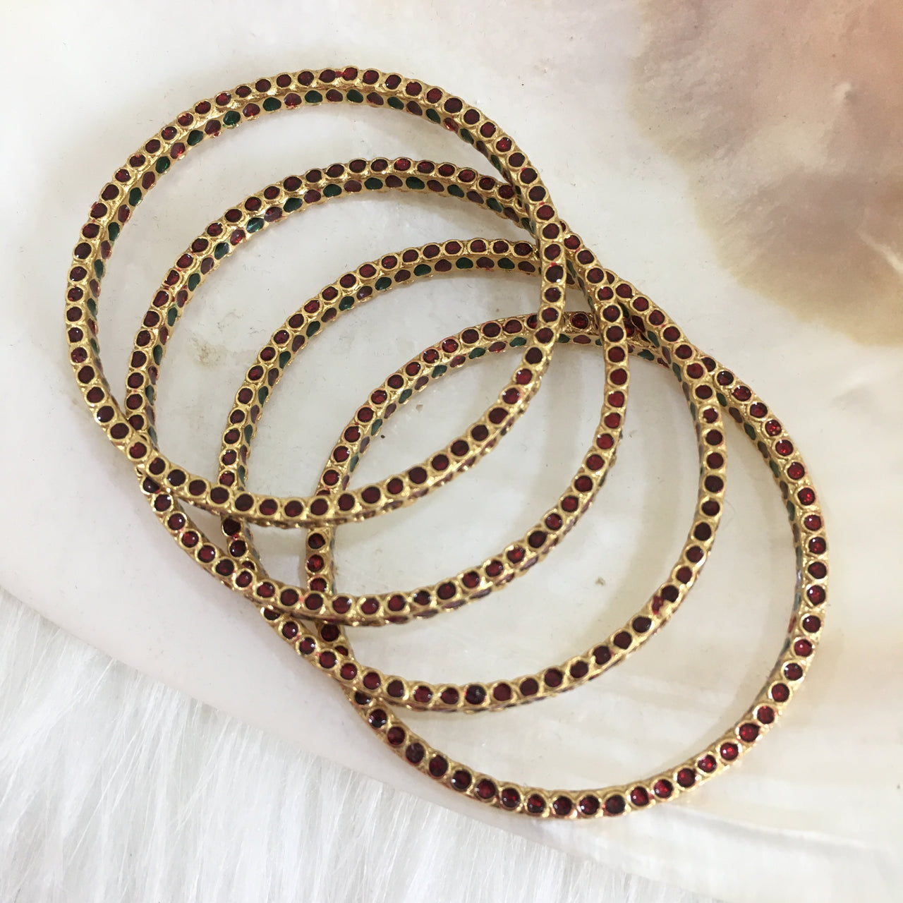 Gold Ruby Bangles Zayn Luxury Jewellery