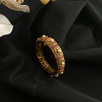 Thumbnail for Gold Pearl Flower kada Bangle Zayn Luxury Jewellery