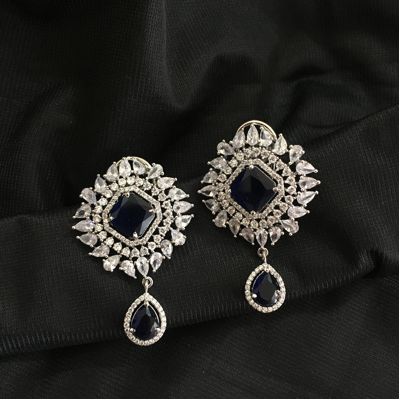Blue Sapphire Drop Earrings Zayn Luxury Jewellery