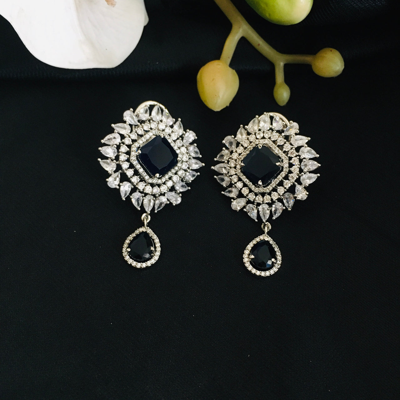 Blue Sapphire Drop Earrings
