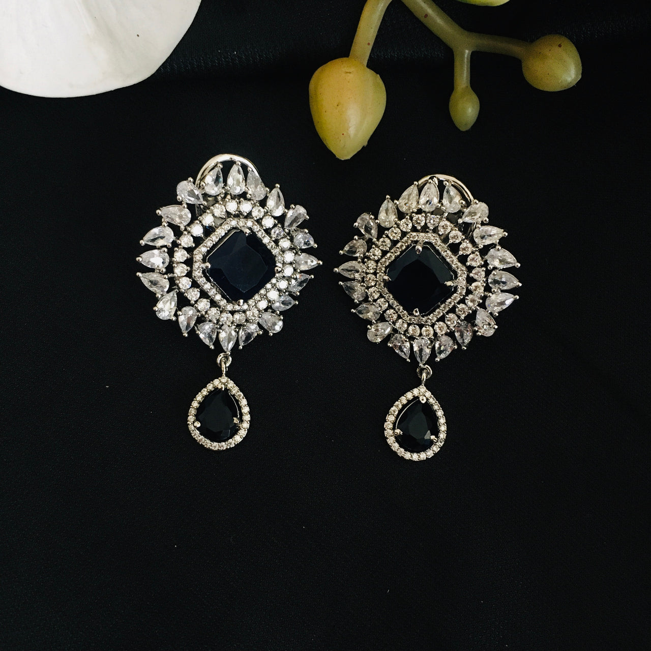 Blue Sapphire Drop Earrings Zayn Luxury Jewellery