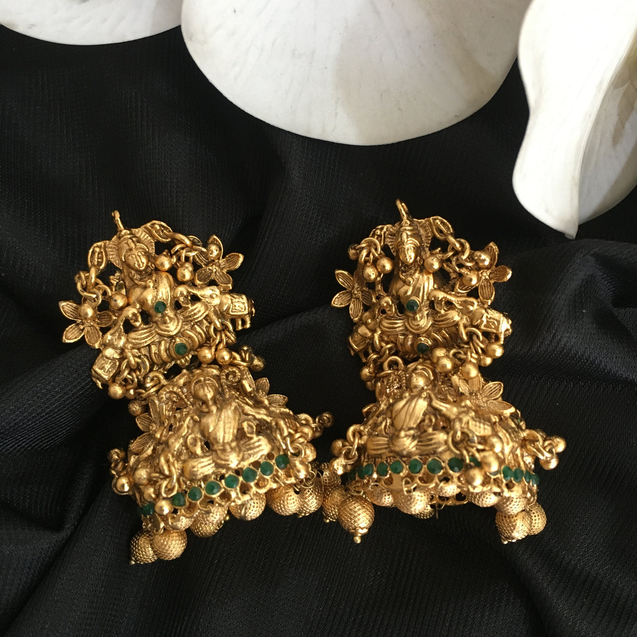 Temple Jhumka Earrings Zayn Luxury Jewellery
