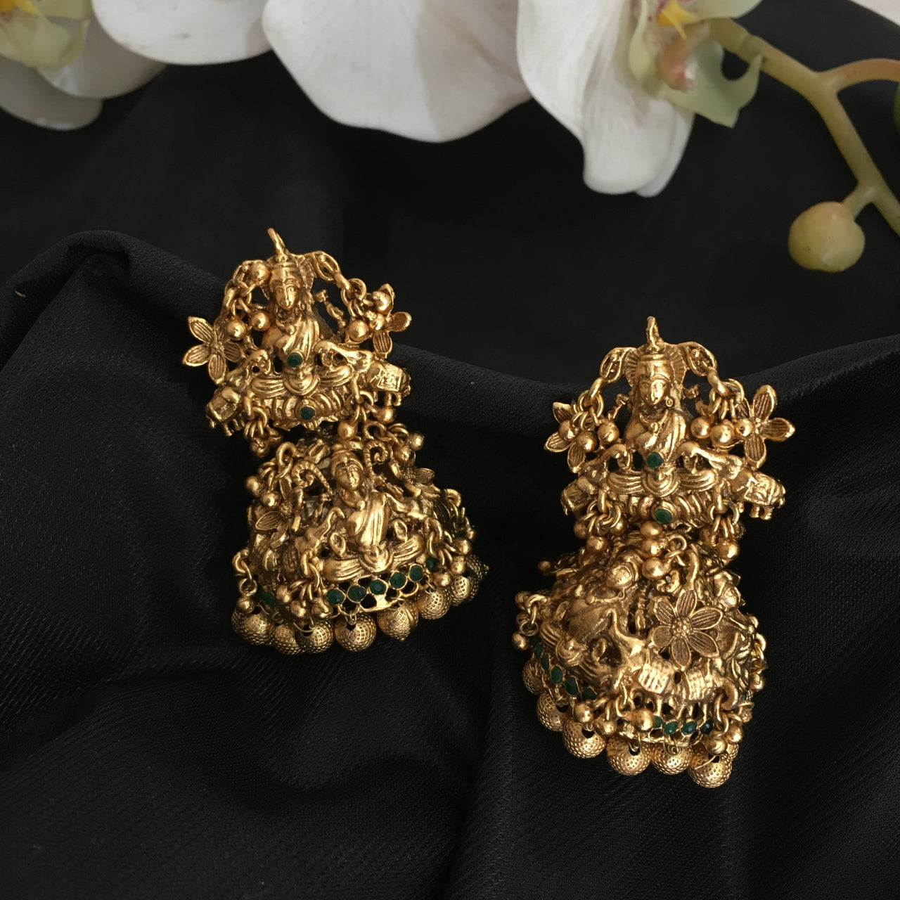 Temple Jhumka Earrings Zayn Luxury Jewellery