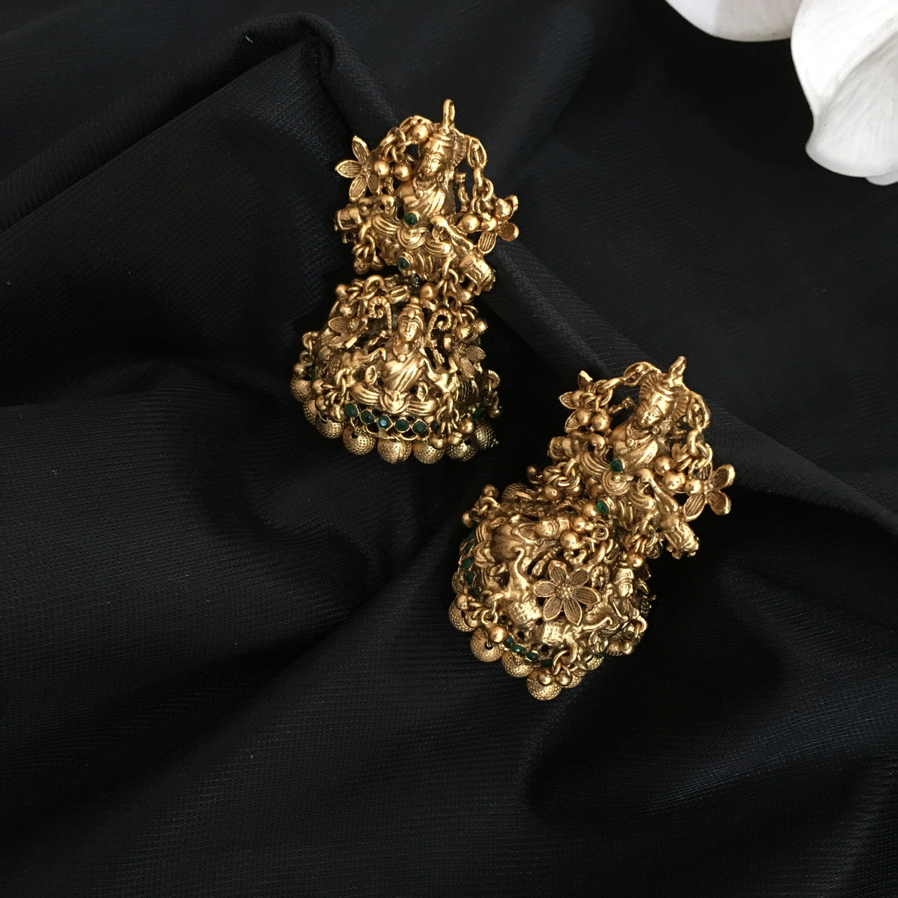 Temple Jhumka Earrings Zayn Luxury Jewellery