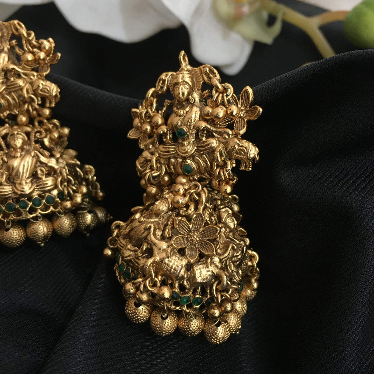 Temple Jhumka Earrings Zayn Luxury Jewellery