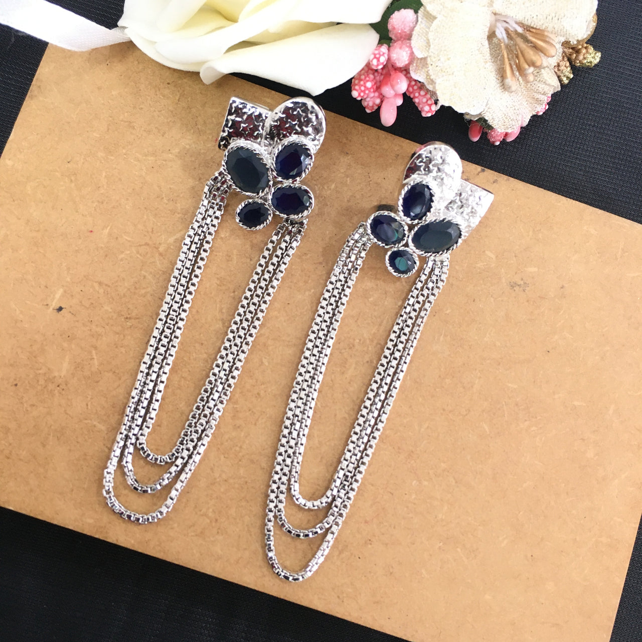 Blue Sapphire Danglers Zayn Luxury Jewellery