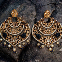 Thumbnail for Kundan Antique Gold Dangler Earrings Zayn Luxury Jewellery