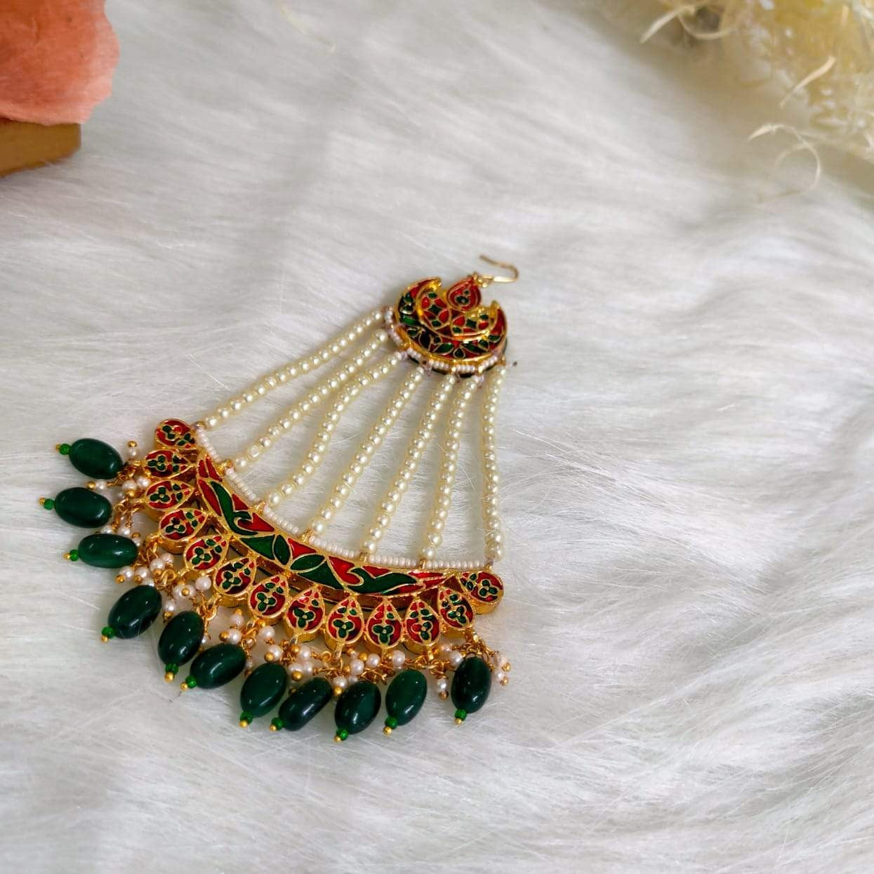 Kundan Emerald Pearl Passa Zayn Luxury Jewellery