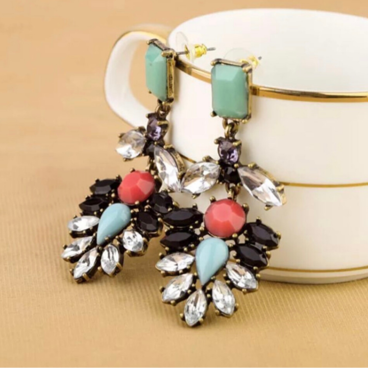 Multi Colour Stone Earrings Zayn Luxury Jewellery