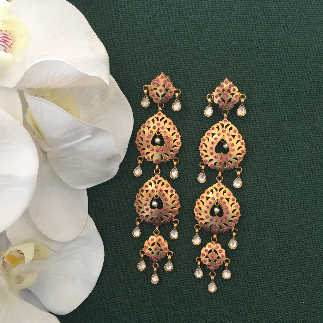 Jadau Kundan Dangler Earrings Zayn Luxury Jewellery