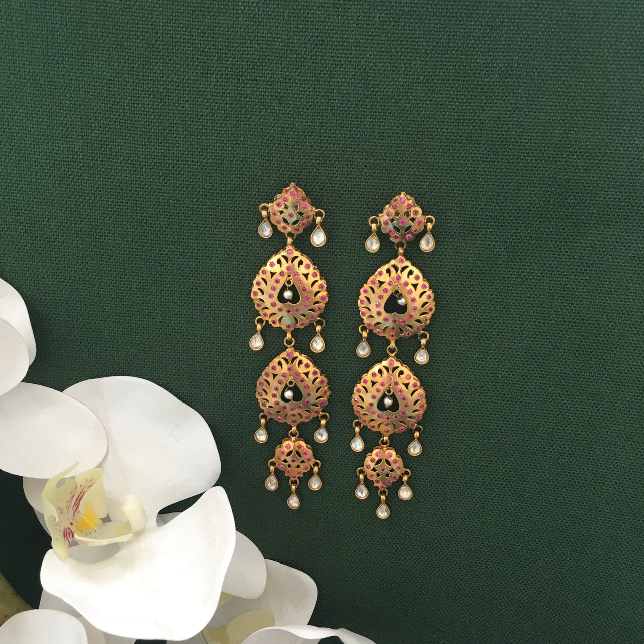 Jadau Kundan Dangler Earrings Zayn Luxury Jewellery