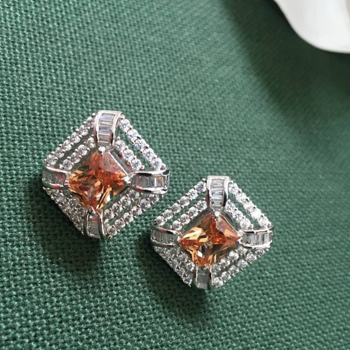 Bronze Princess Stud Earrings Zayn Luxury Jewellery