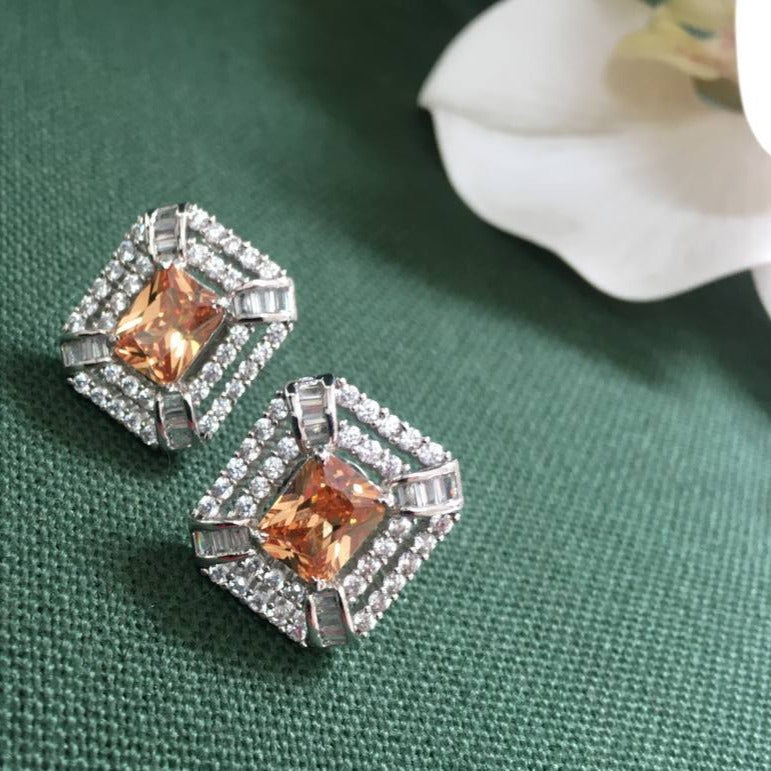Bronze Princess Stud Earrings Zayn Luxury Jewellery