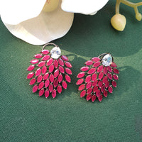Thumbnail for Ruby Leaf Stud Earrings Zayn Luxury Jewellery