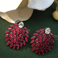 Thumbnail for Ruby Leaf Stud Earrings Zayn Luxury Jewellery