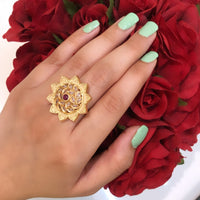 Thumbnail for Yellow Meenakari Kundan Ring Zayn Luxury Jewellery