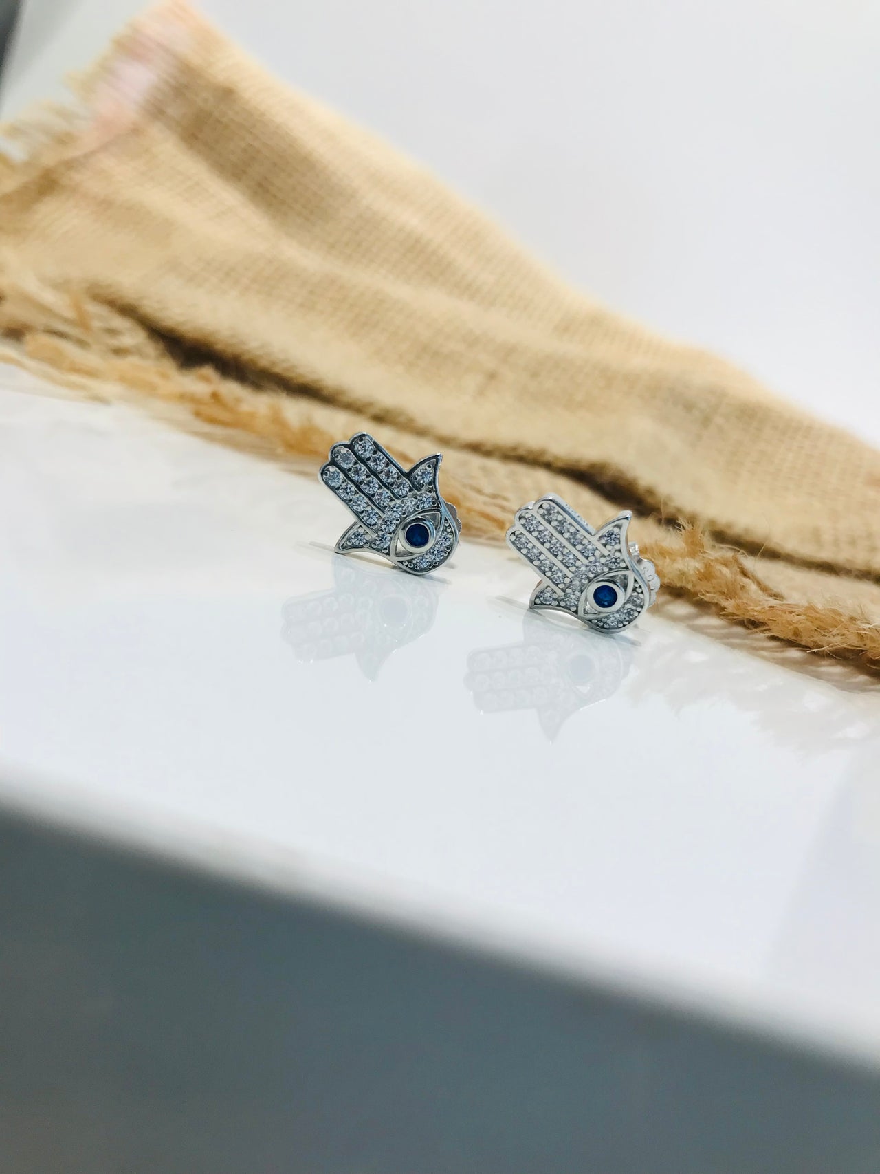 925 Silver Hamsa Earrings