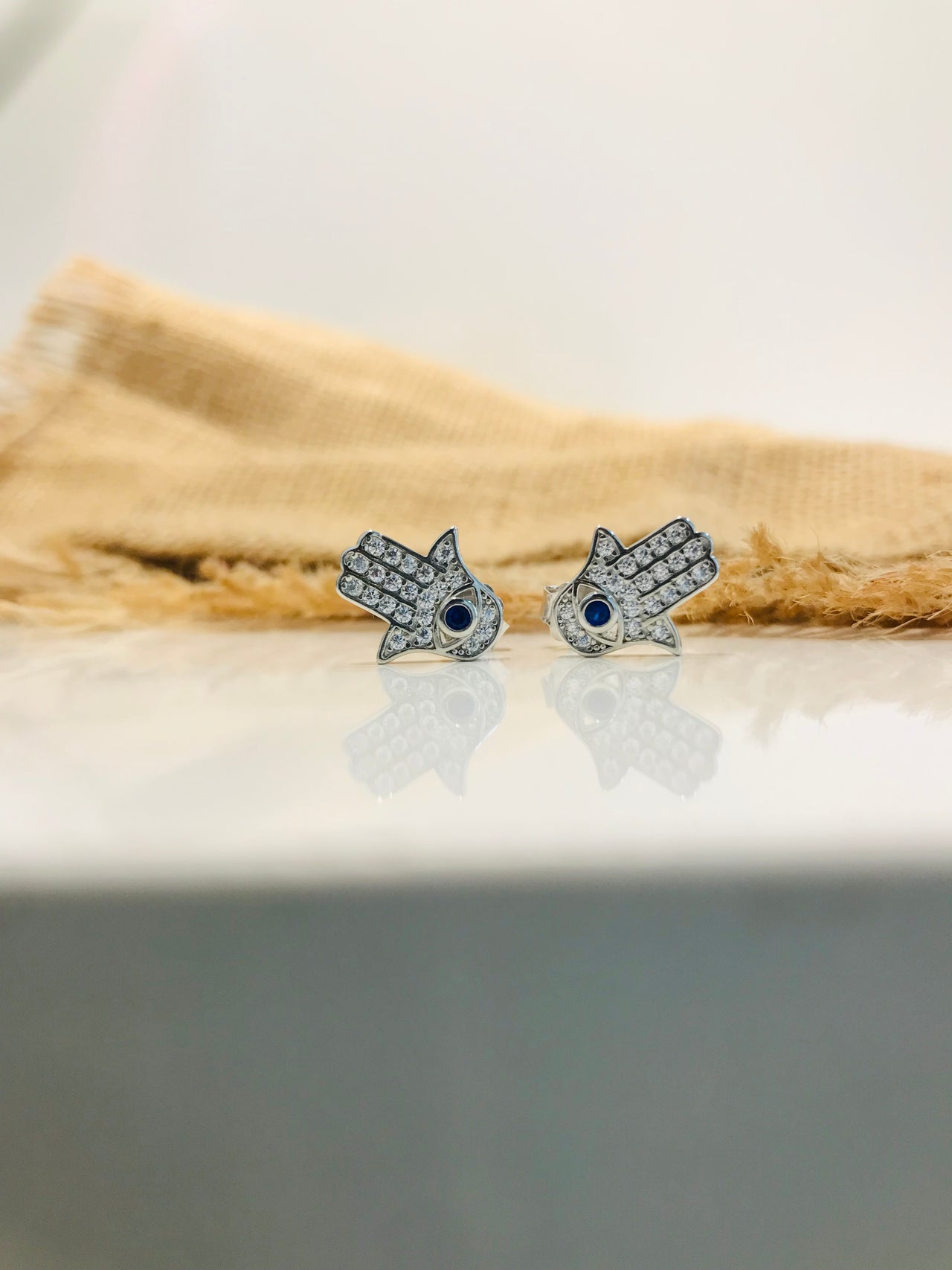 925 Silver Hamsa Earrings