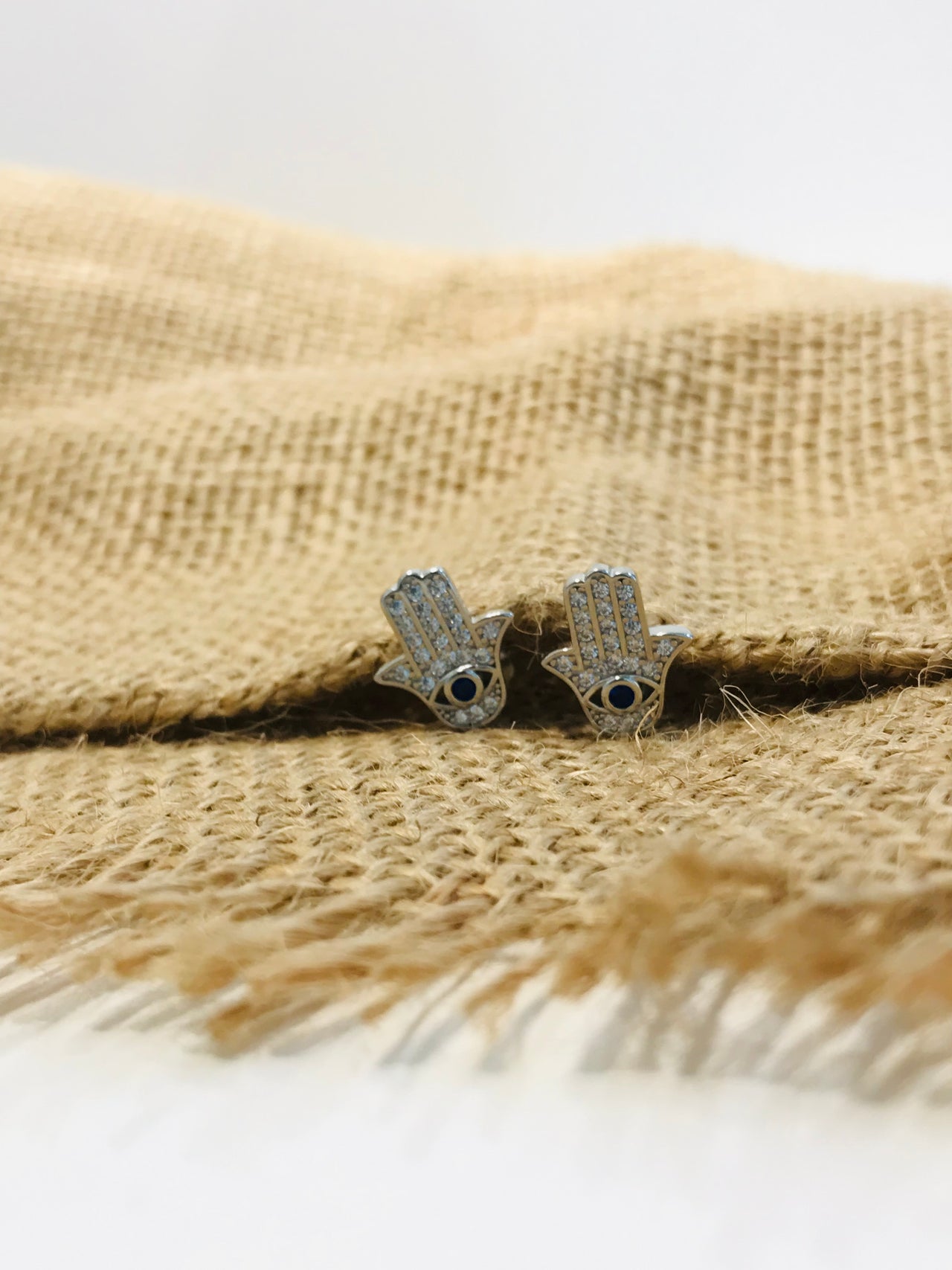 925 Silver Hamsa Earrings