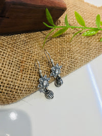 Thumbnail for 925 Silver Oxidise Flower Earrings