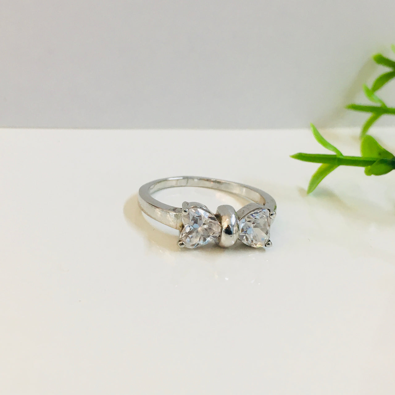 925 Diamond Bow Silver Ring