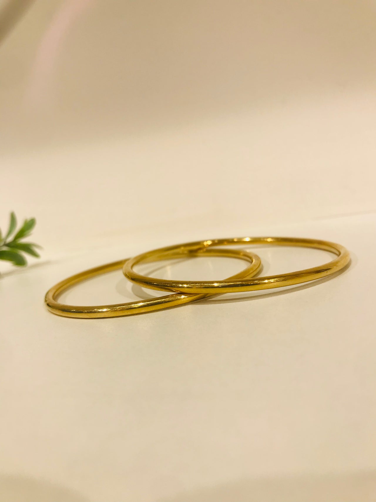 925 Silver Plain Gold Plated Bangle