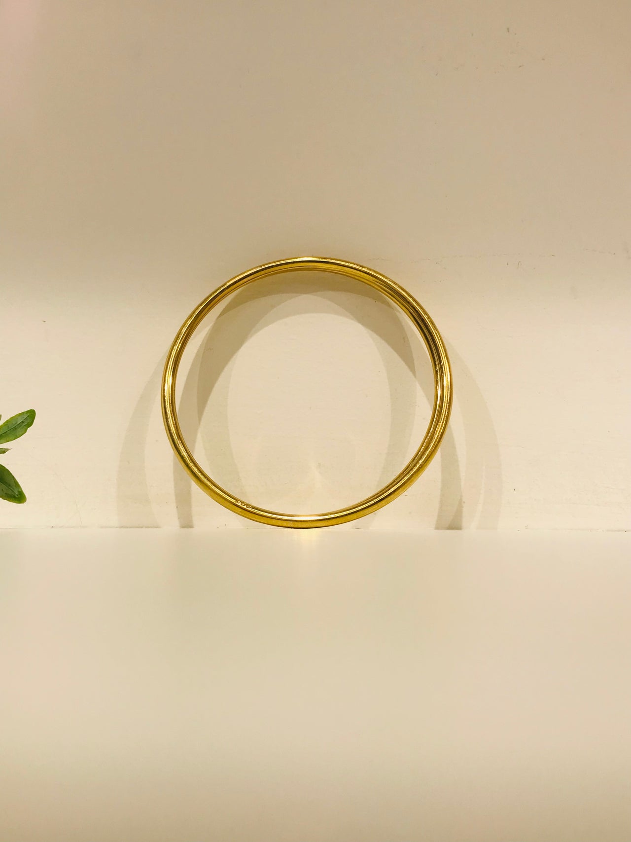 925 Silver Plain Gold Plated Bangle