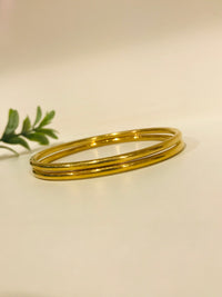 Thumbnail for 925 Silver Plain Gold Plated Bangle