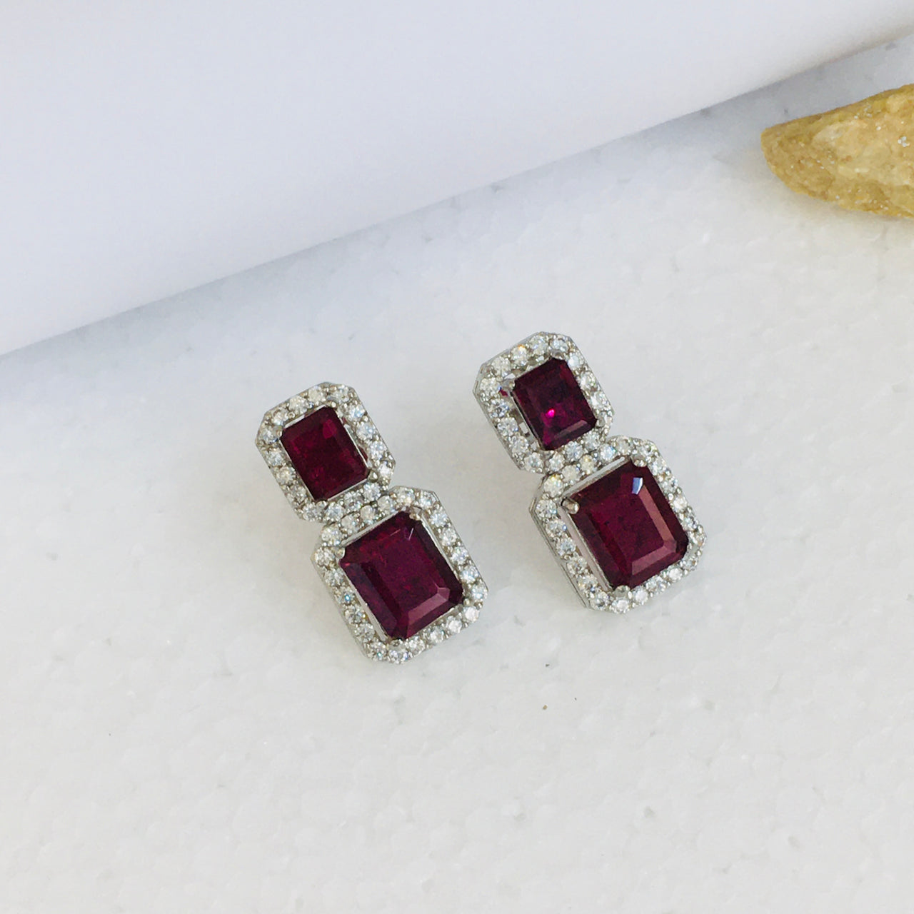 Ruby Doublet Earrings Zayn Luxury Jewellery