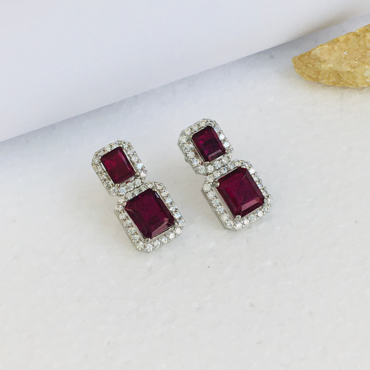 Ruby Doublet Earrings Zayn Luxury Jewellery