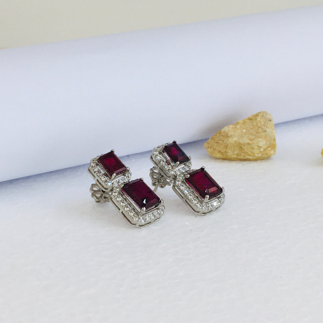 Ruby Doublet Earrings Zayn Luxury Jewellery