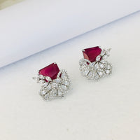 Thumbnail for Ruby Crystal Diamond Stud Earrings Zayn Luxury Jewellery