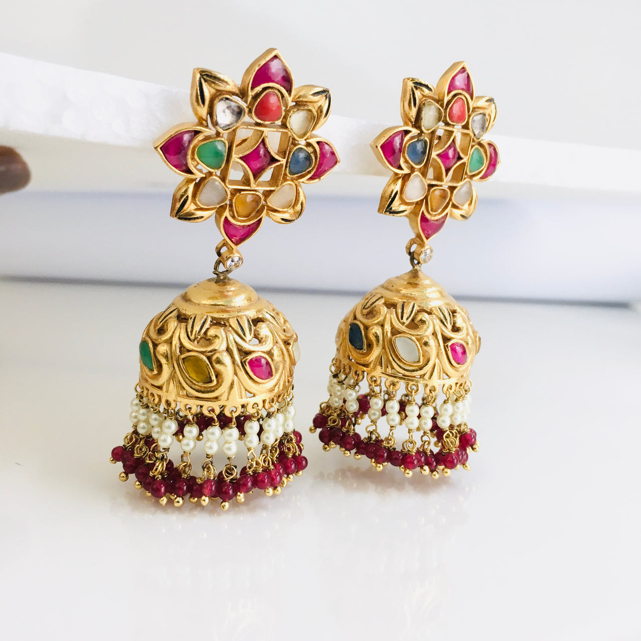 Navrattan Jhumki Earrings Zayn Luxury Jewellery