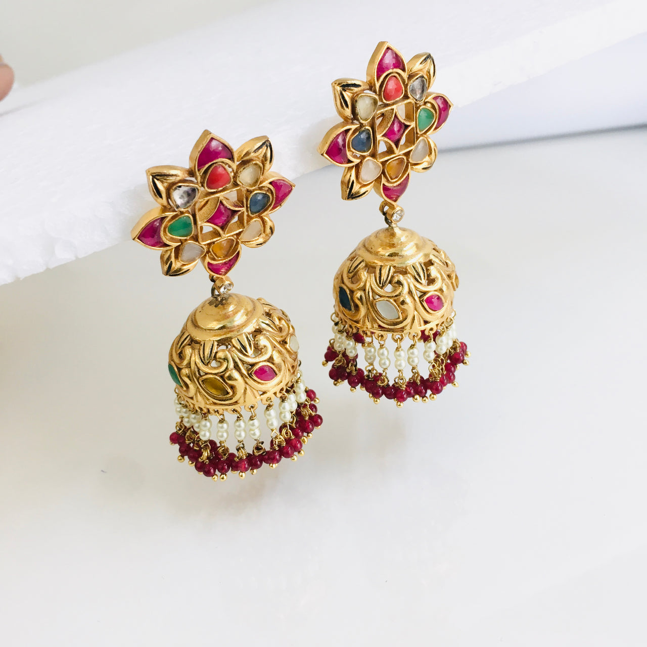 Navrattan Jhumki Earrings Zayn Luxury Jewellery