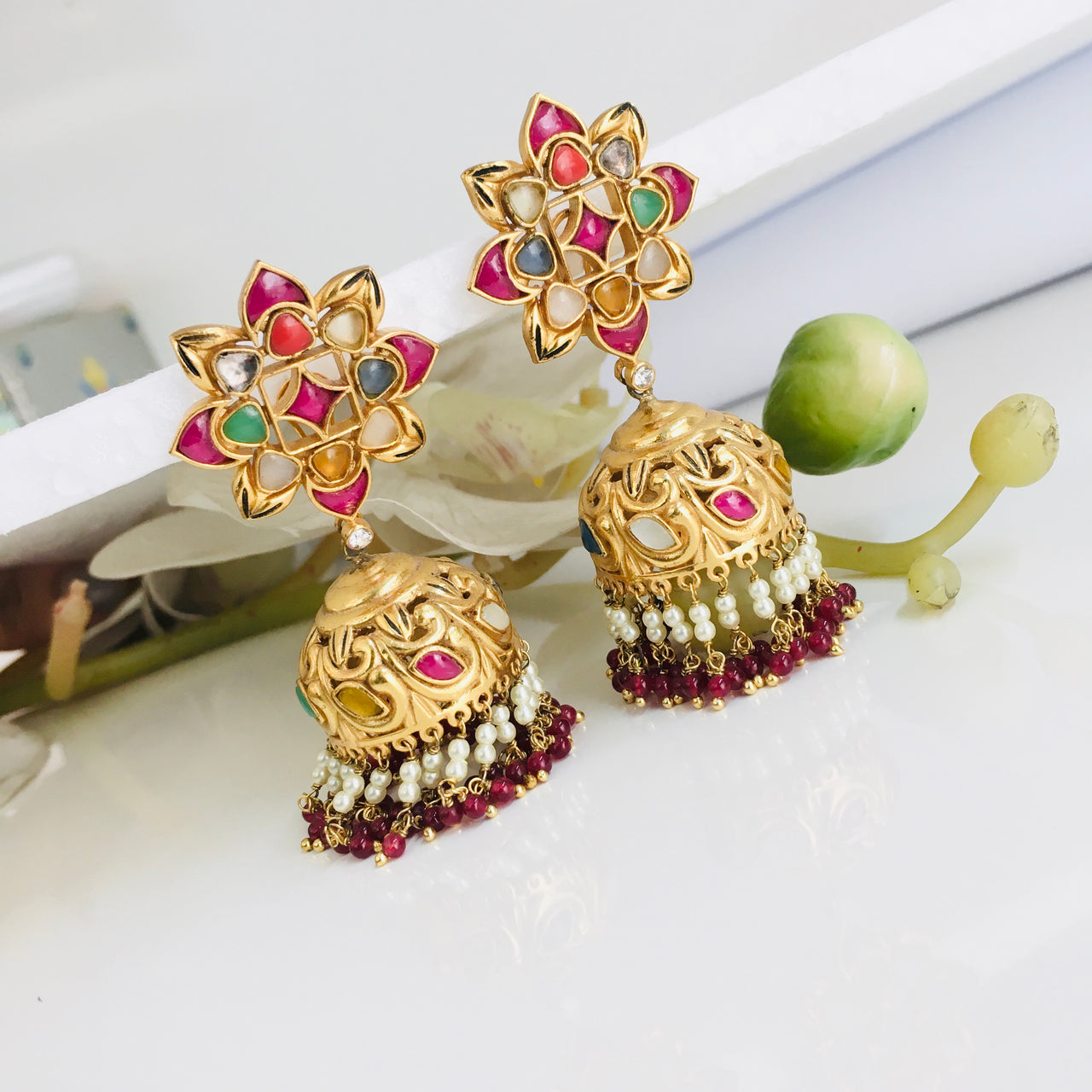 Navrattan Jhumki Earrings Zayn Luxury Jewellery