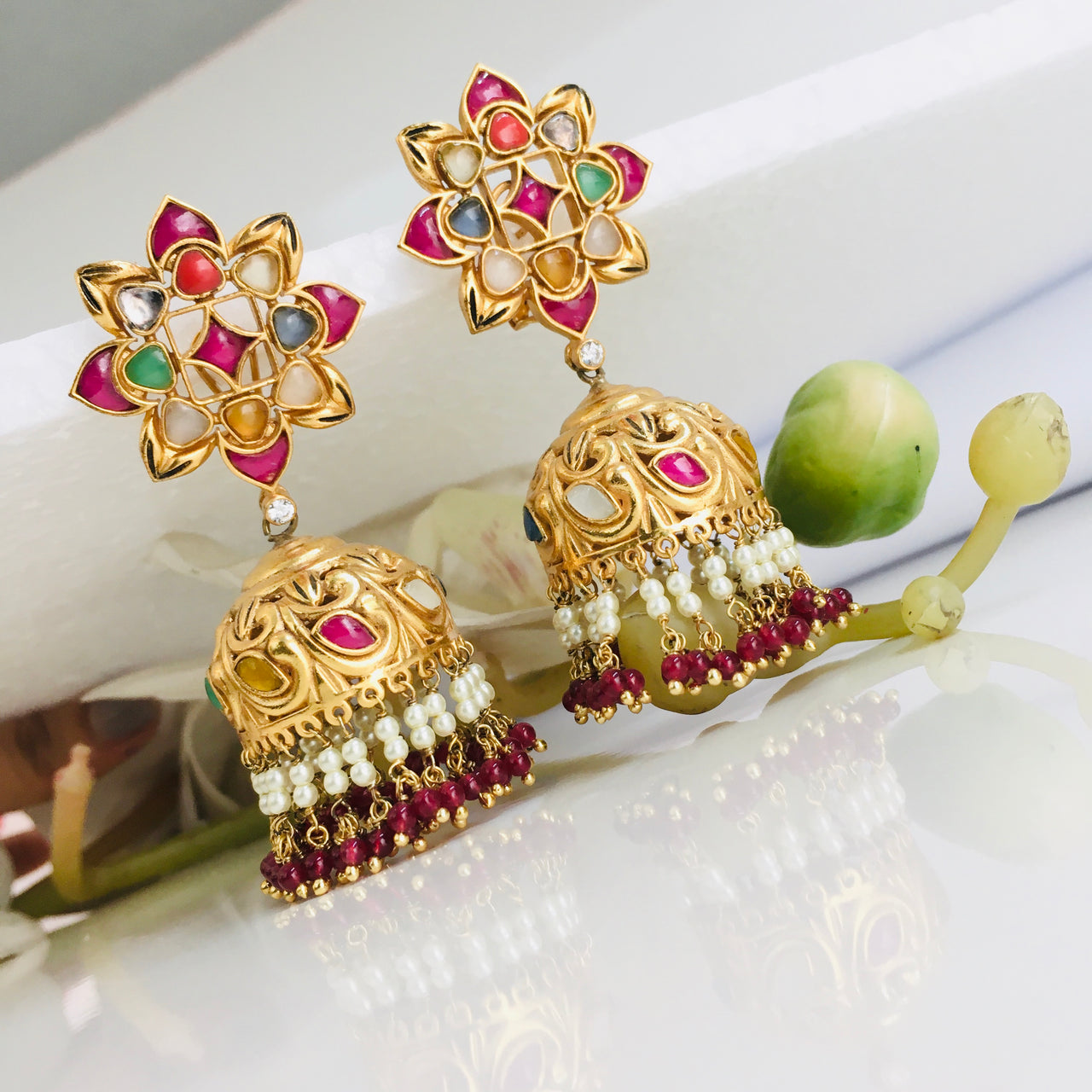 Navrattan Jhumki Earrings Zayn Luxury Jewellery