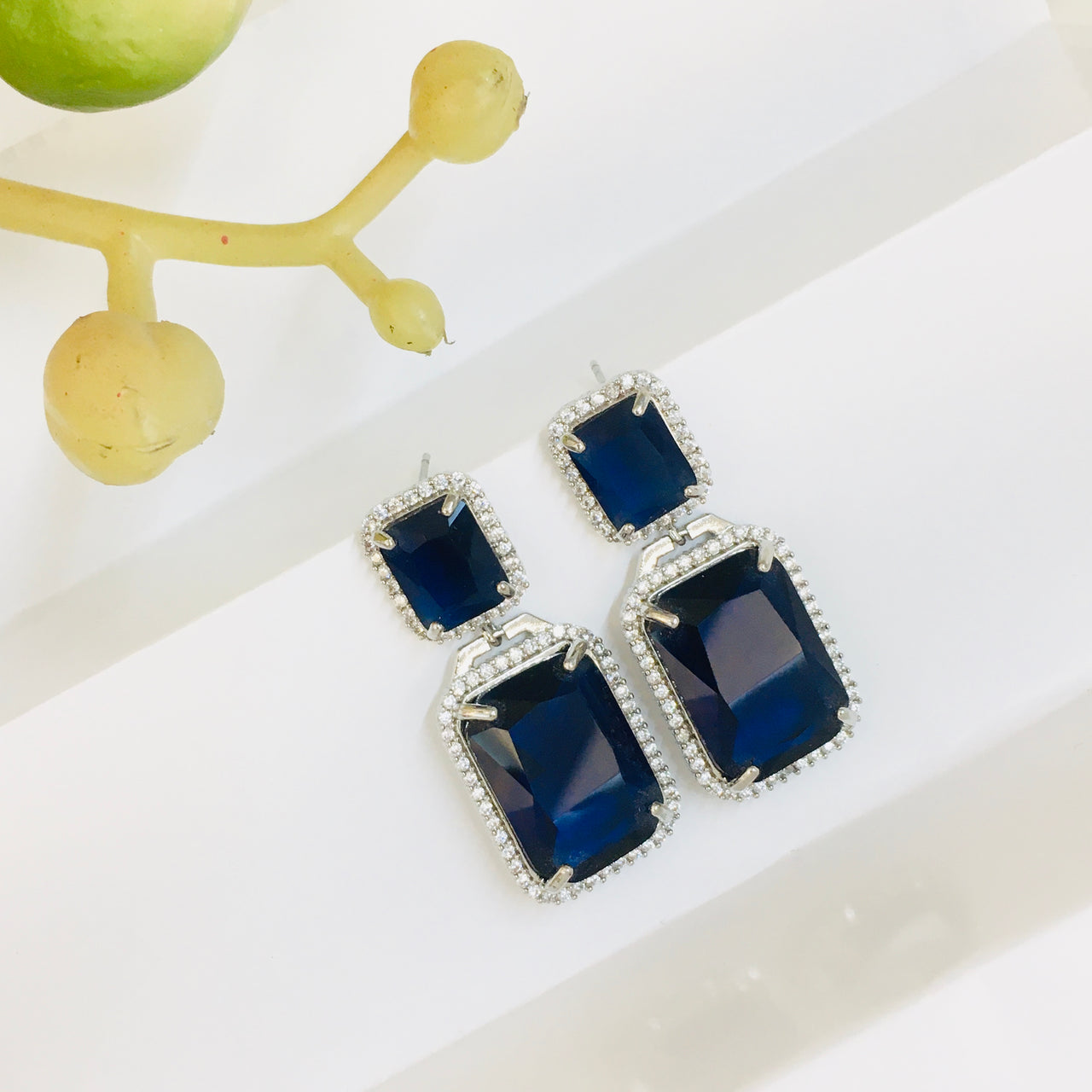 Blue Sapphire Doublet Earrings Zayn Luxury Jewellery