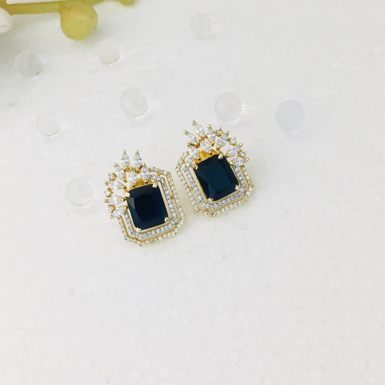 Blue Sapphire Stud Earrings Zayn Luxury Jewellery