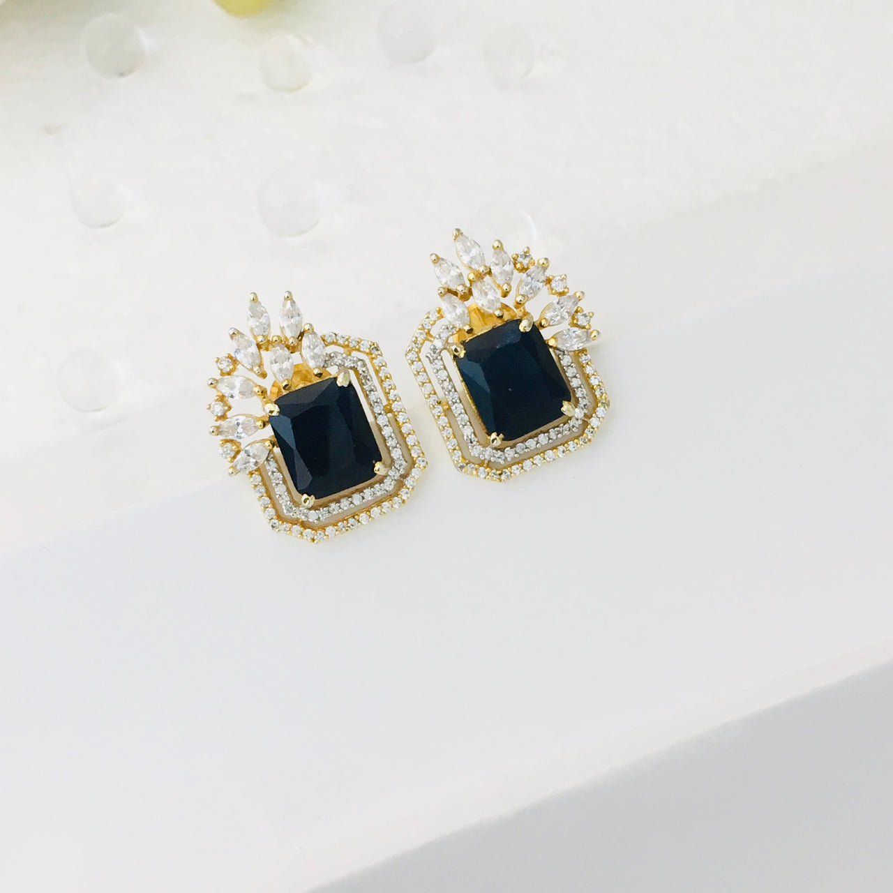 Blue Sapphire Stud Earrings Zayn Luxury Jewellery