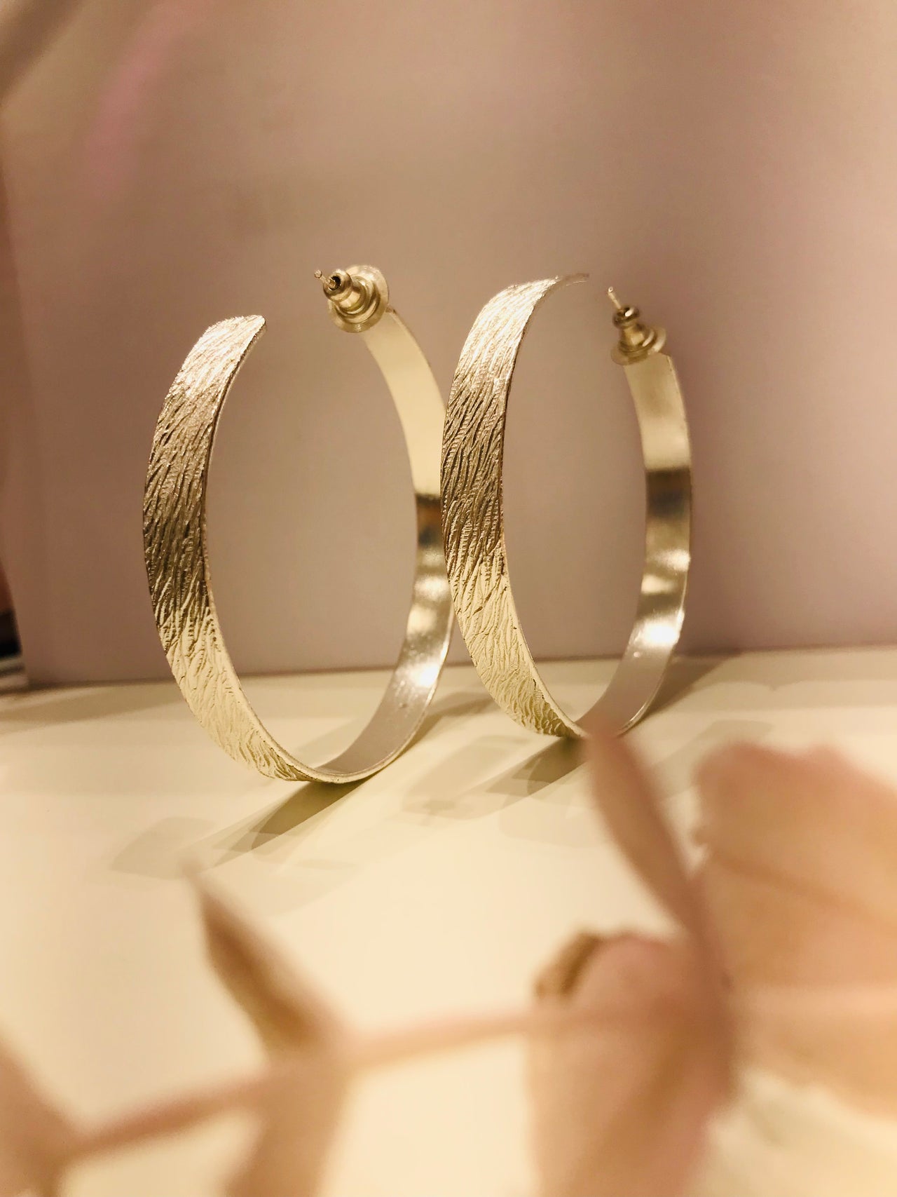 Big Round Silver Hoop Earrings