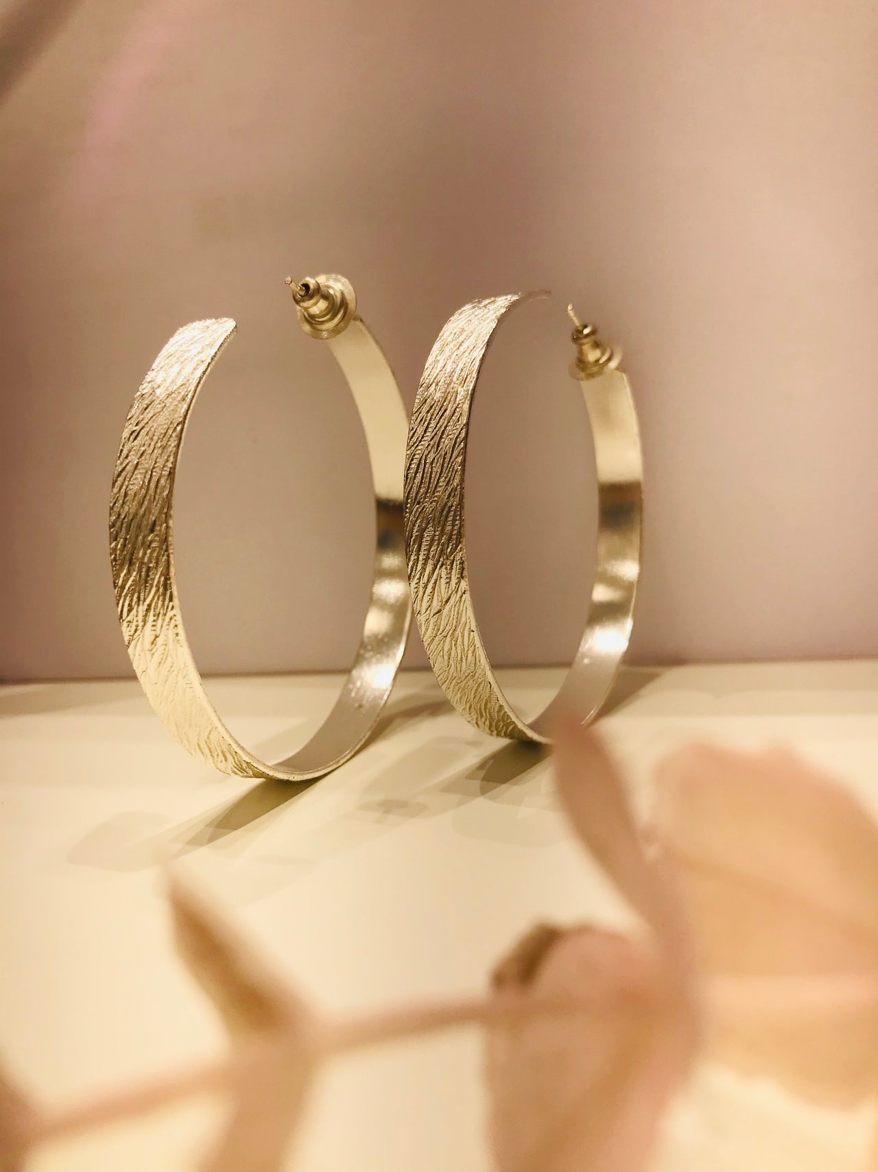 Big Round Silver Hoop Earrings