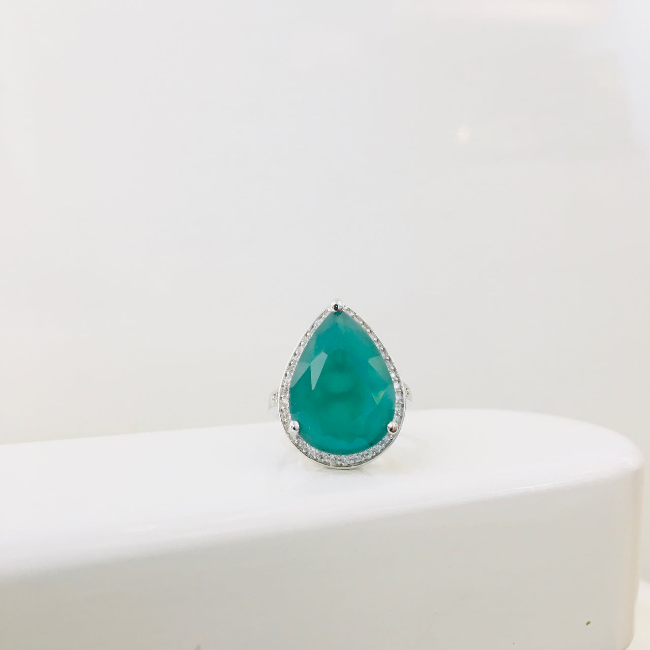 Big Drop Emerald Ring Zayn Luxury Jewellery