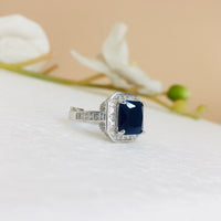 Thumbnail for Square Blue Sapphire Ring Zayn Luxury Jewellery