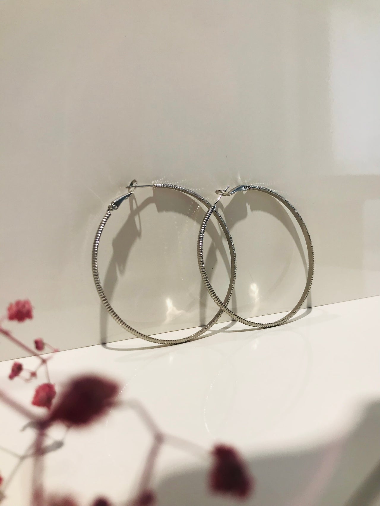 Big Silver Hoop Earrings