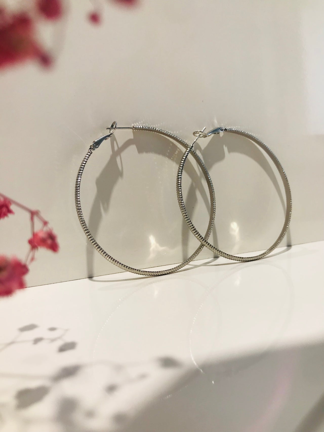 Big Silver Hoop Earrings