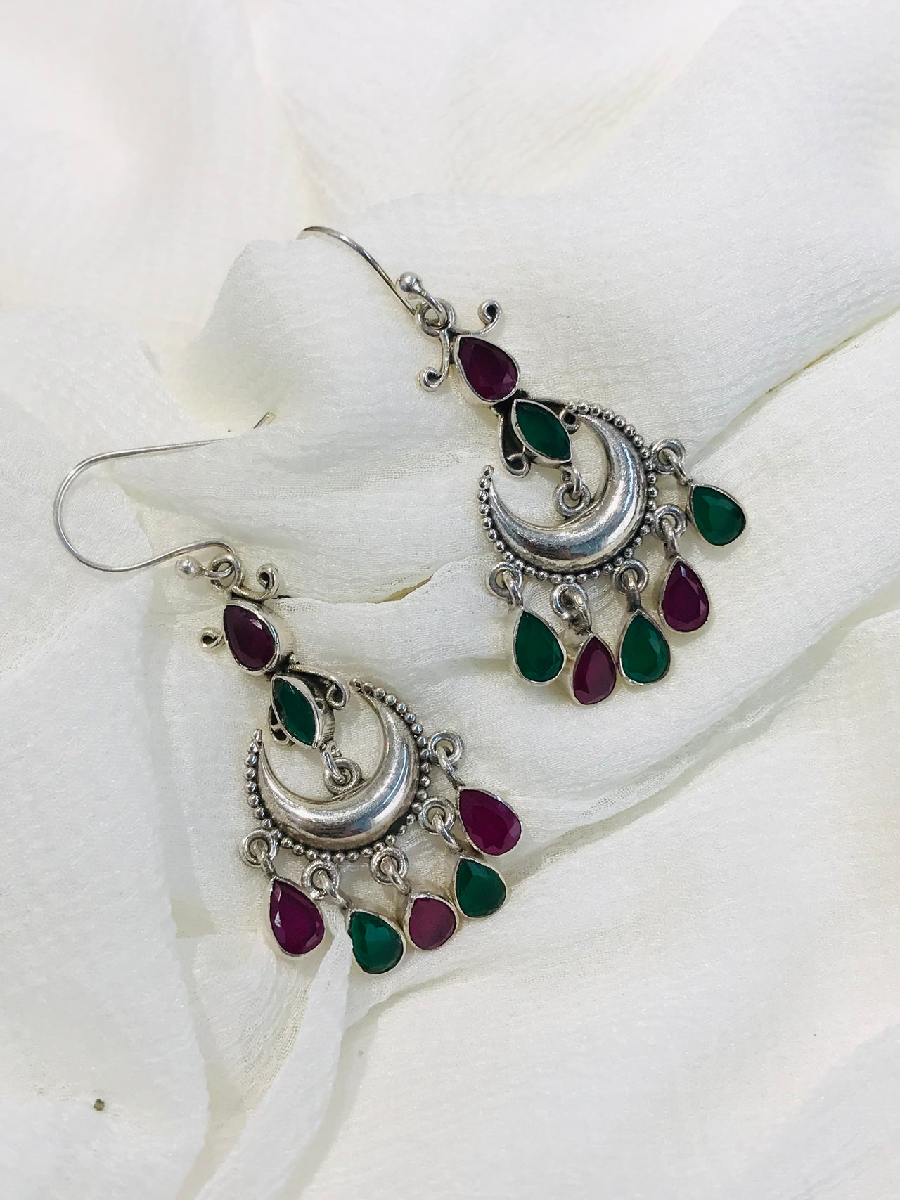 925 Silver Multi Drop Earrings