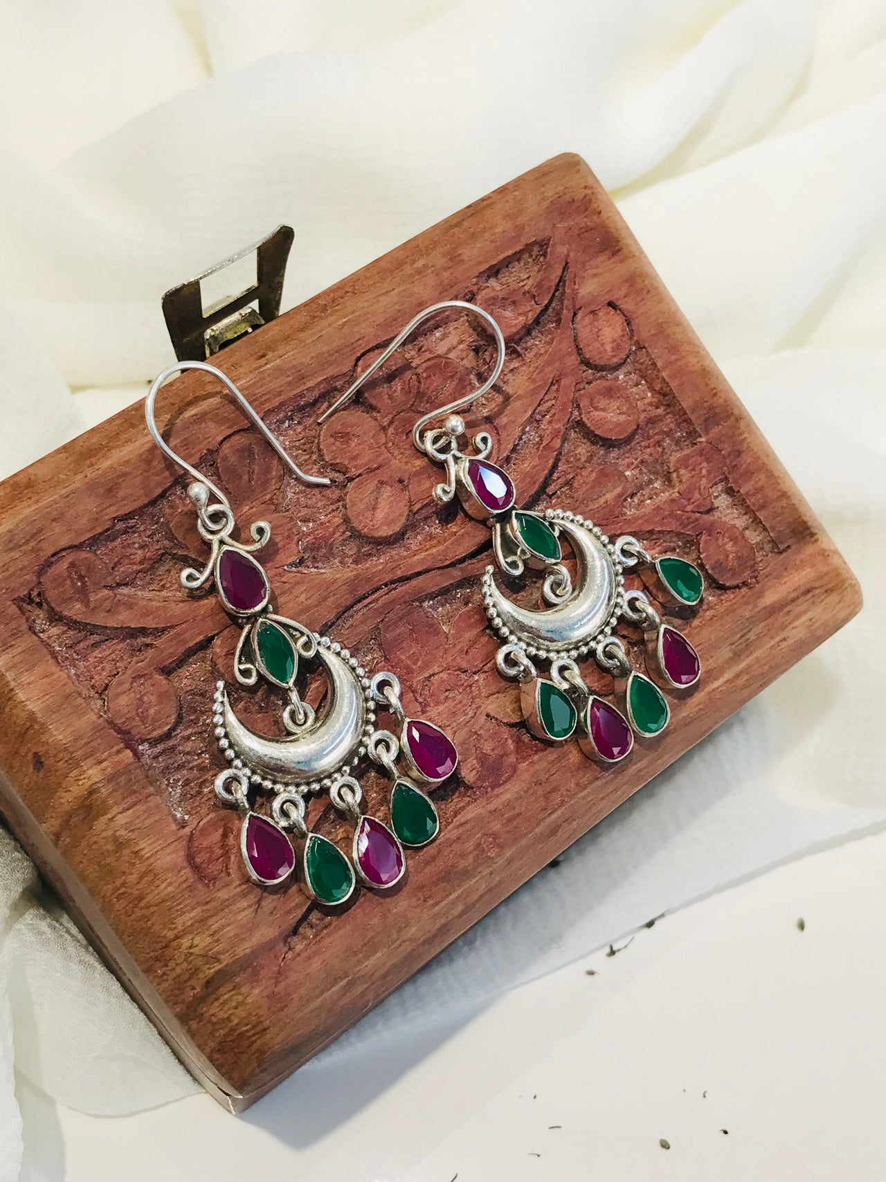 925 Silver Multi Drop Earrings