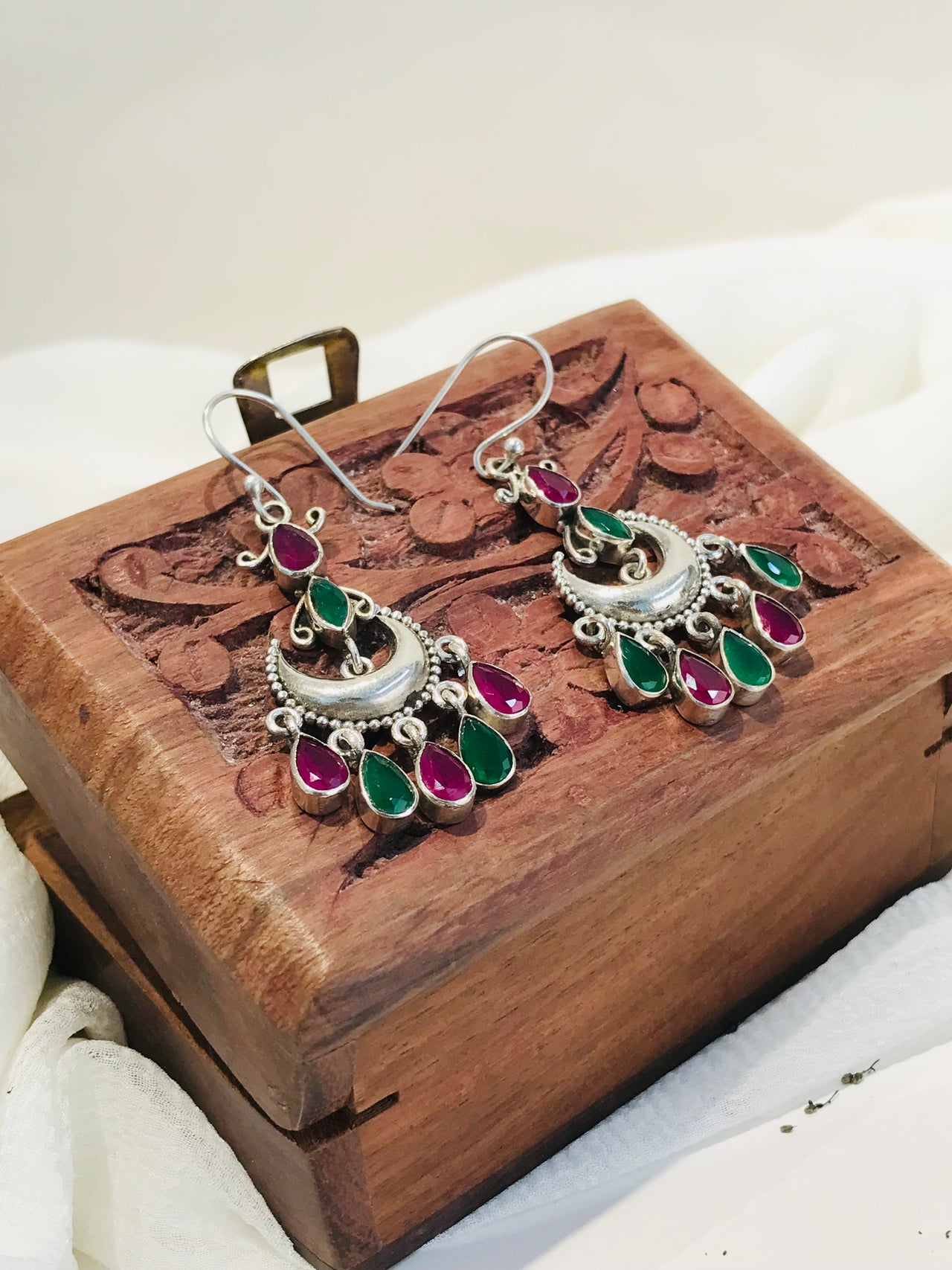 925 Silver Multi Drop Earrings